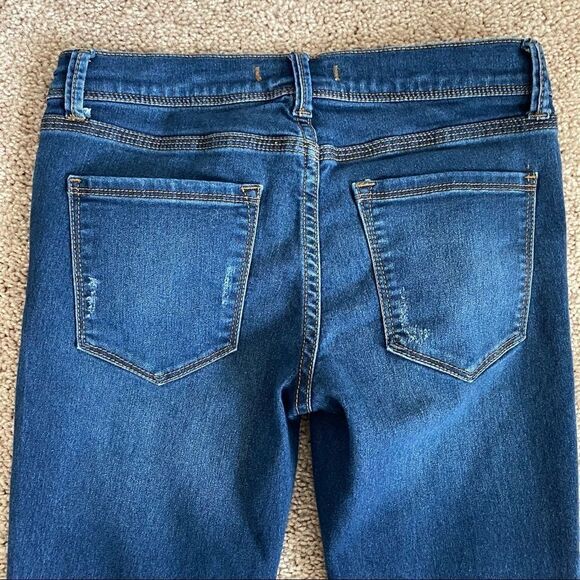FREE People Low Rise Skinny Leg Medium Wash Stretch Denim Crop Jeans Women's 26 - Picture 4 of 6